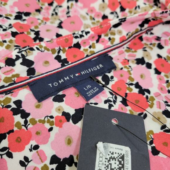 Tommy Hilfiger Floral-Print Sandbar Tie-Front Fit & Flare Tiered Dress NWT Large - Picture 9 of 10